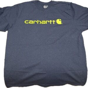 Carhartt Men's Navy Tee with Neon Logo